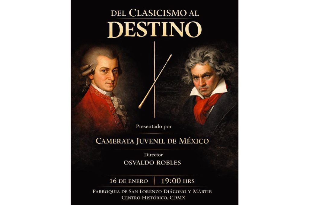 Centro Histórico CDMX concierto sinfónico gratis Beethoven y Mozart Camerata Juvenil de México